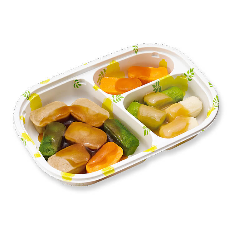 やさしいおかずセット昼・夜のムース食 牛肉のオイスター炒め_pkg