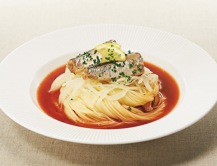 いわしの冷製トマトパスタ