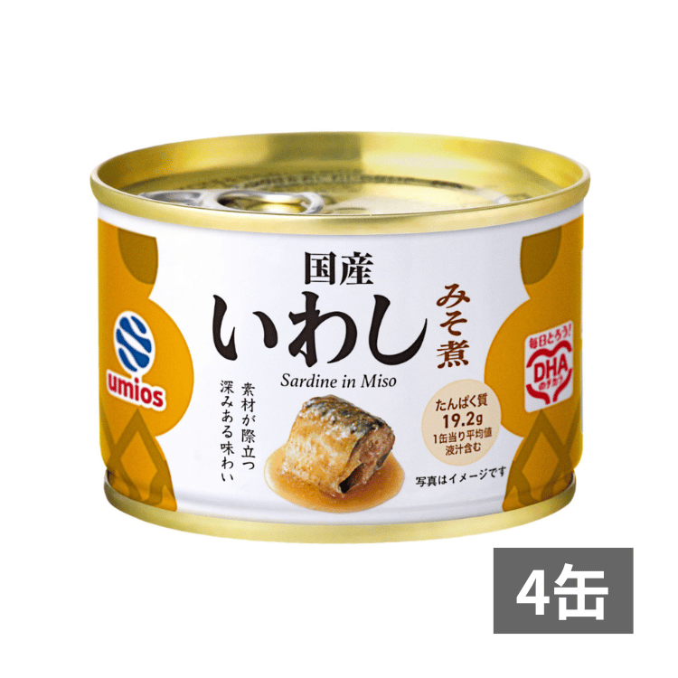 国産いわしみそ煮×4缶_pkg