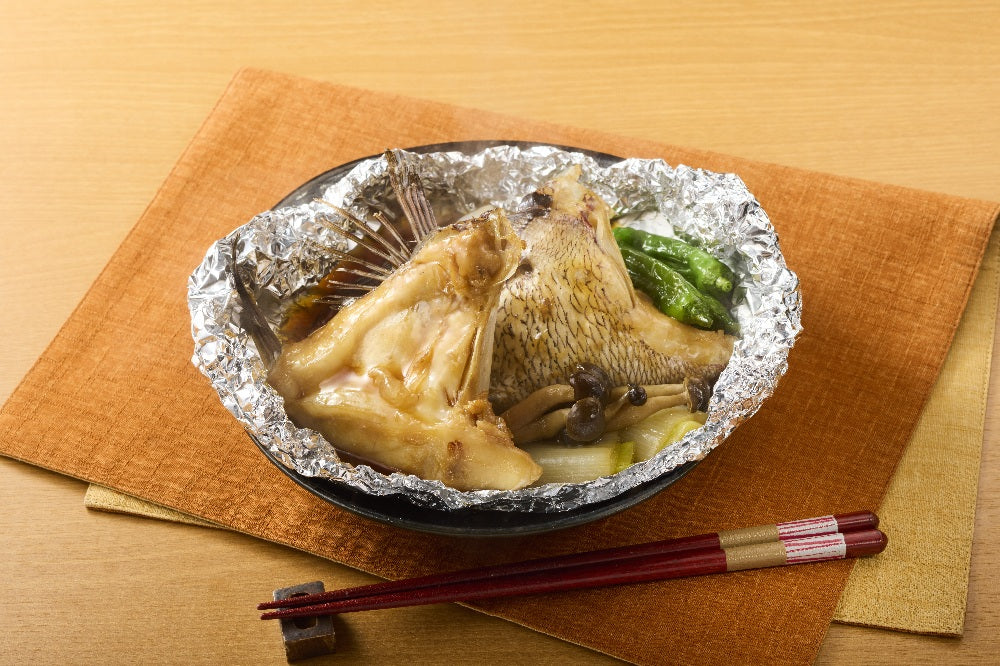 真鯛カマ漬け焼き（瓦そば風仕立て）