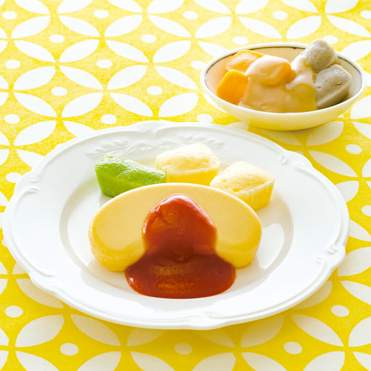 やさしいおかずセット朝のムース食　オムレツのトマトソース