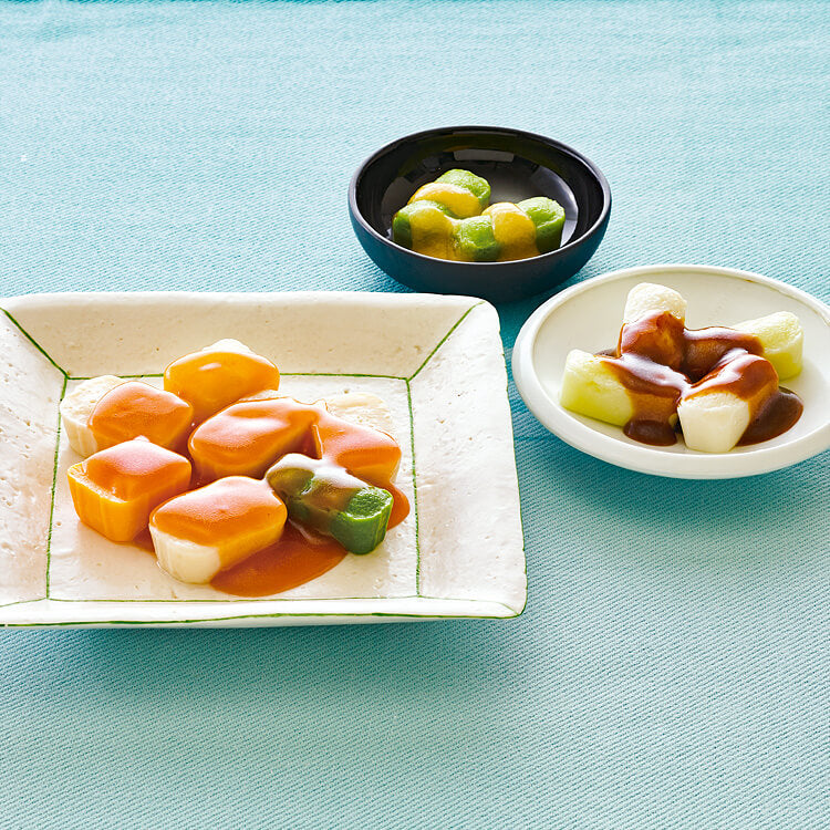 やさしいおかずセット昼・夜のムース食　いかの甘酢あん