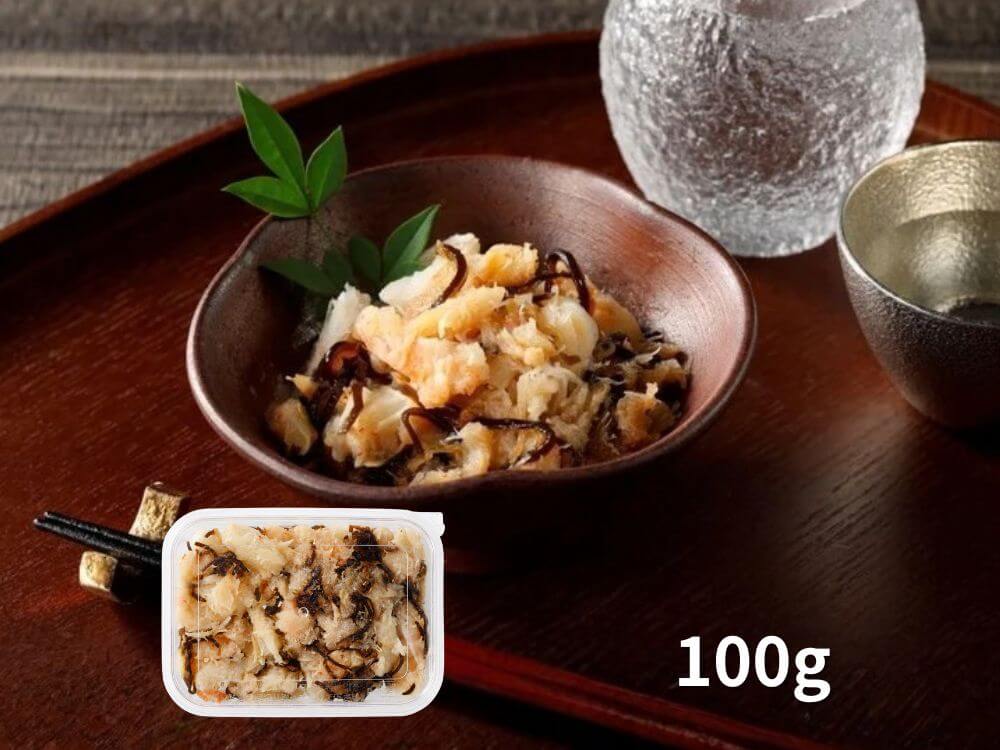 かに塩昆布漬け 皿盛り＆パッケージ